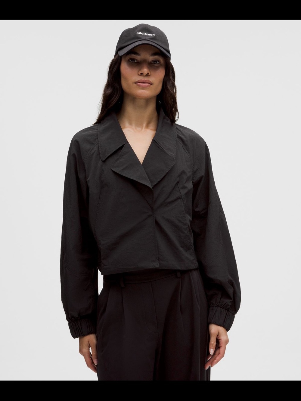 lululemon Black Cropped Trench Jacket